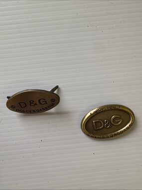Dolce & Gabbana Antique Gold Oval D&G plaques